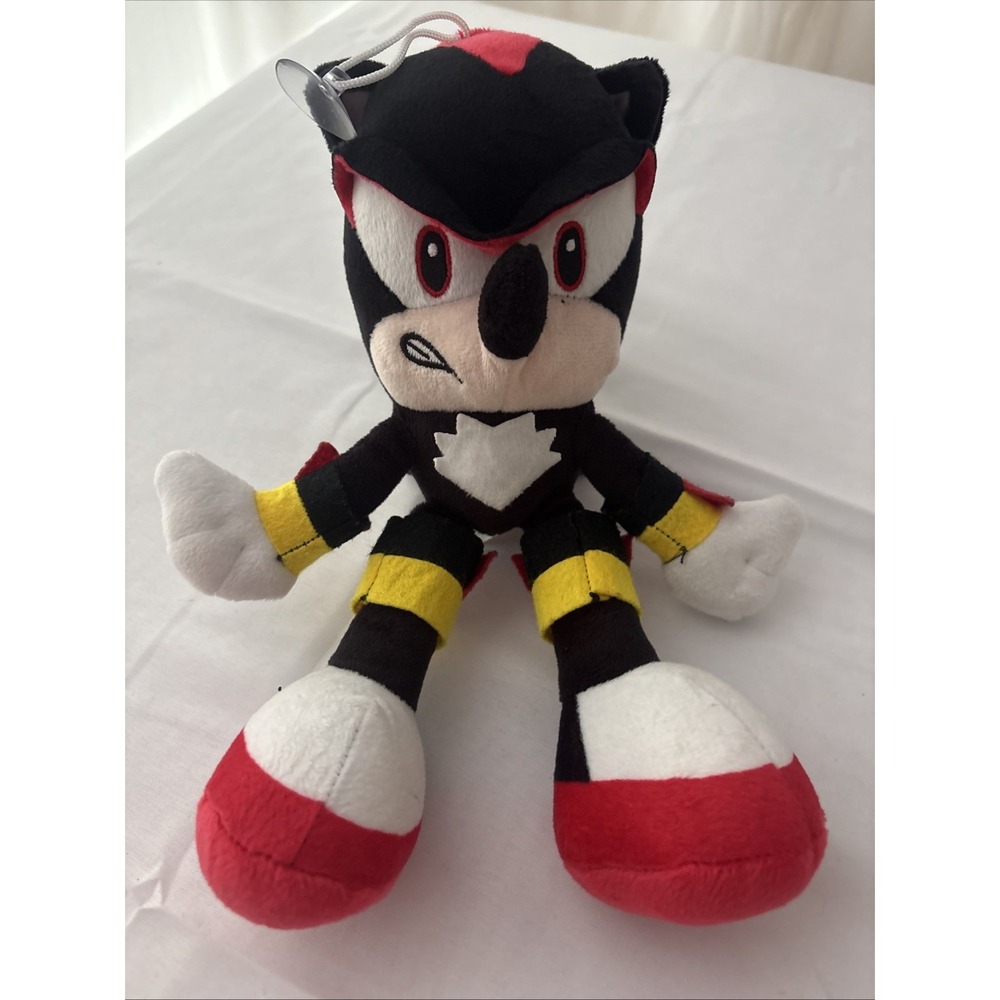 Shadow Sonic the Hedgehog Plush 10 Inch Hanger Suction Cup Toy Black Red